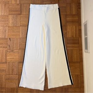 MANGO Knit Creamy White and Black Stripe Track Pants